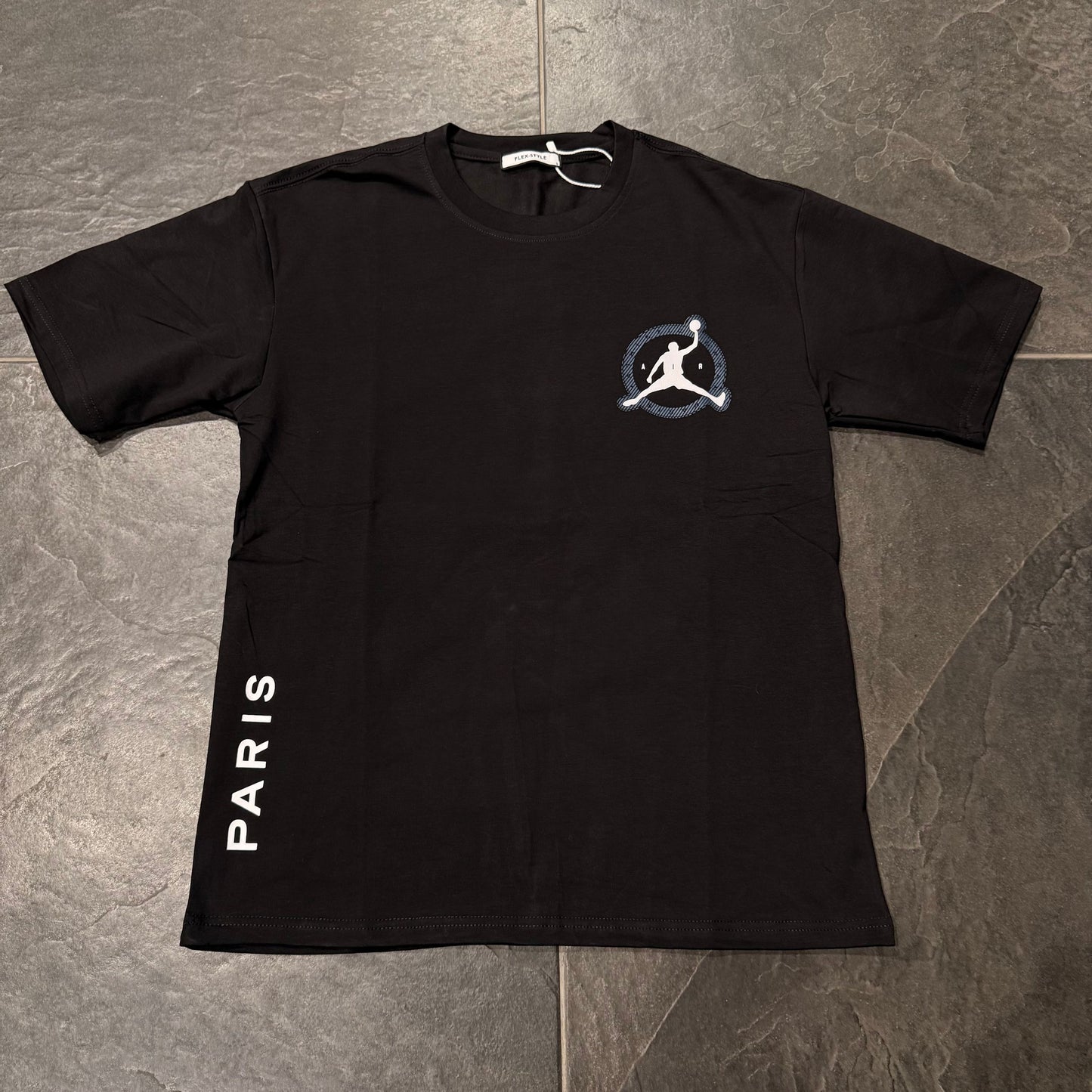 QQ-2089 T-SHIRT UOMO NERO/BLU - T-shirt uomo -
