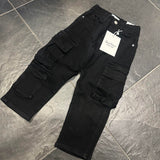 ST-6748 JEANS CARGO NERO - JEANS BIMBO - STREET PORTER