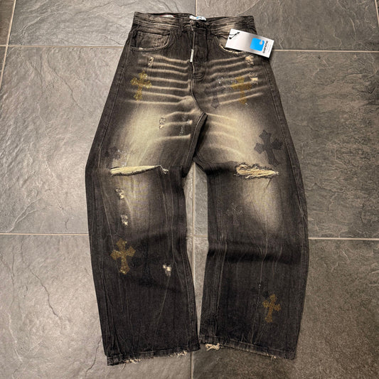 SUPER BAGGY CROME BLACK - Jeans uomo - CIANOTIC