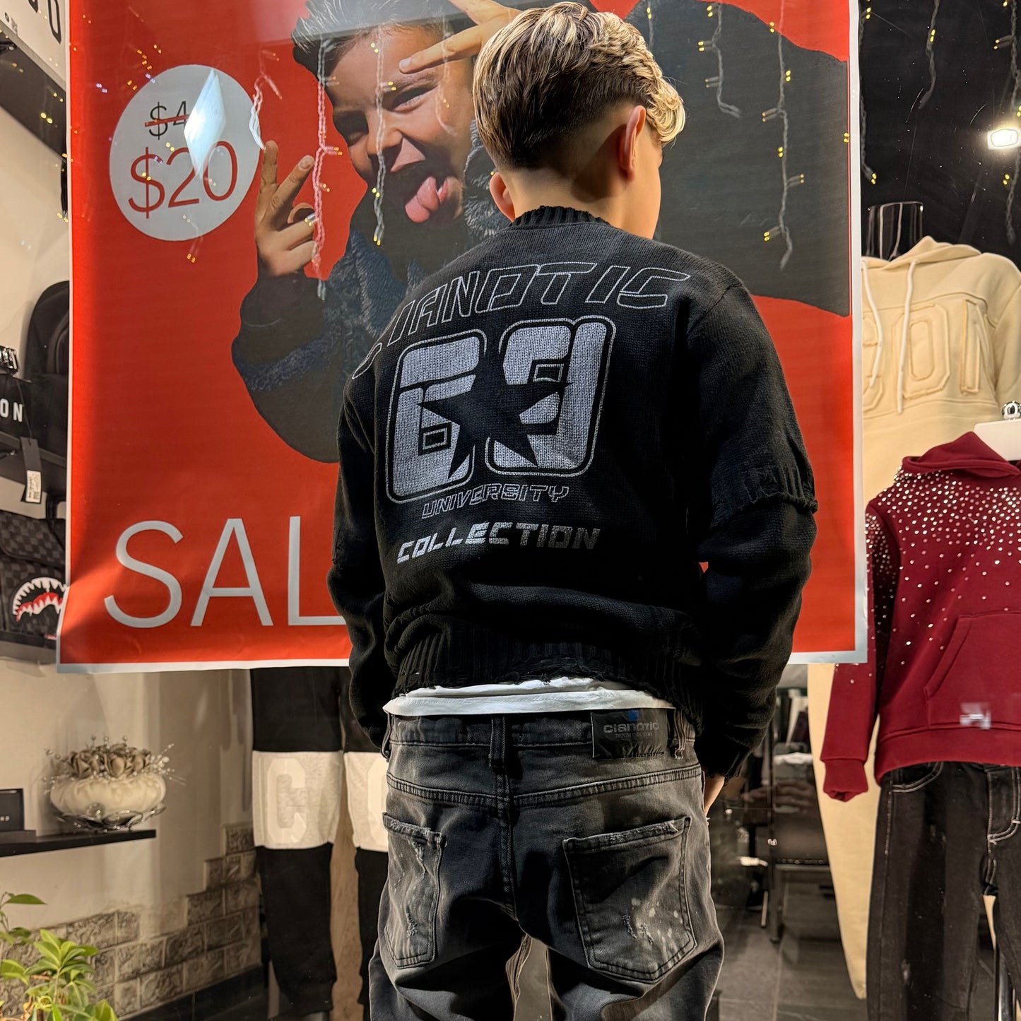 CB ML/UNIVERSITY NERO - maglieria bimbo - CIANOTIC