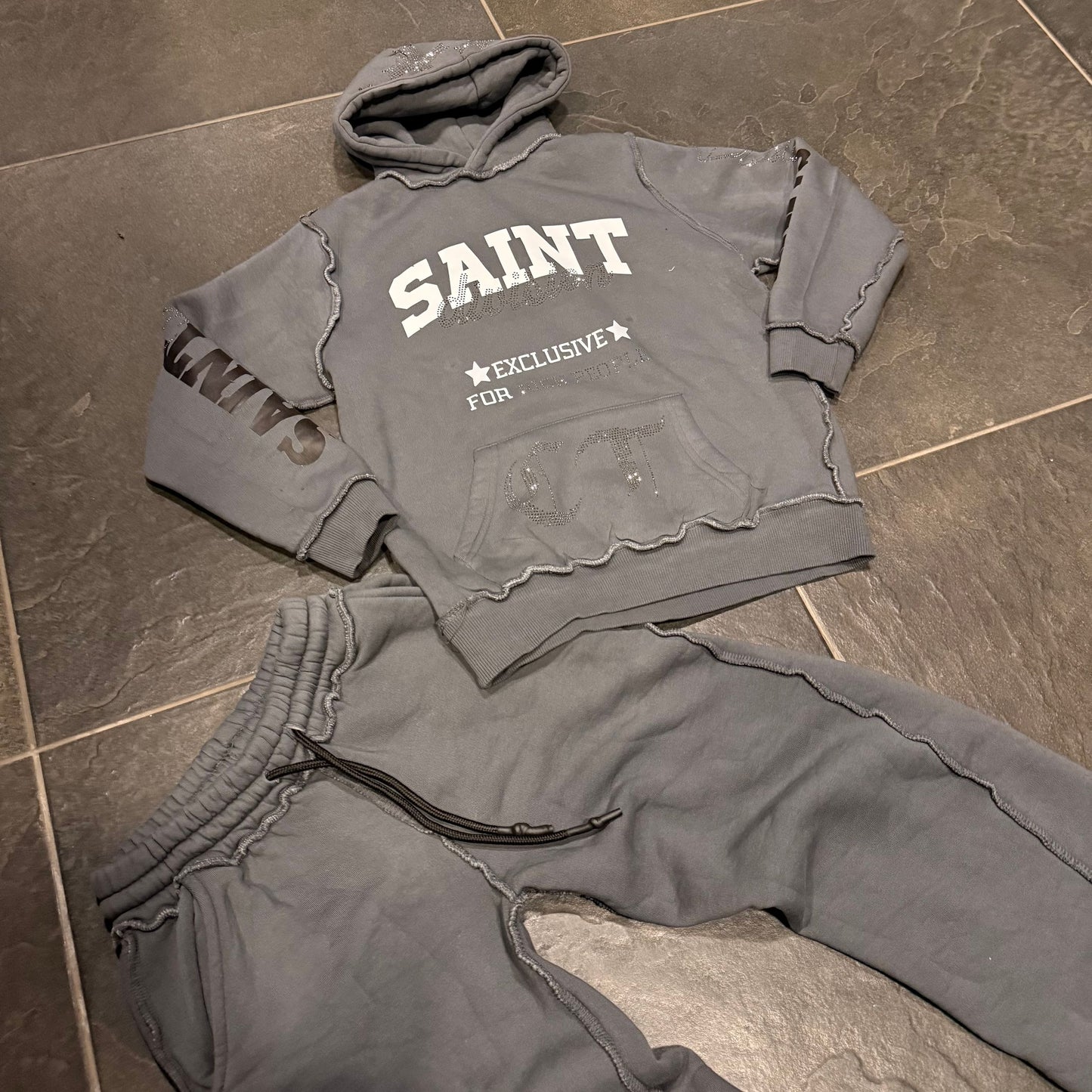 CB TRACKSUIT DIAMOND 1 GRIGIO - tute bimbo - CIANOTIC