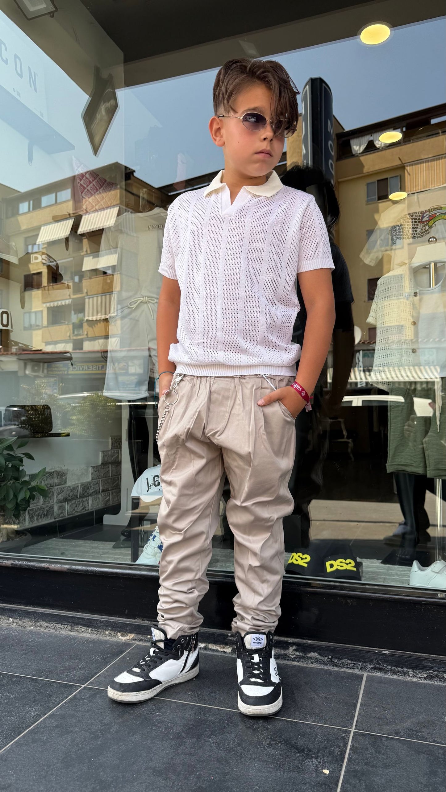 BM901 PANTALONE BIMBO BEIGE - Pantaloni bimbo -