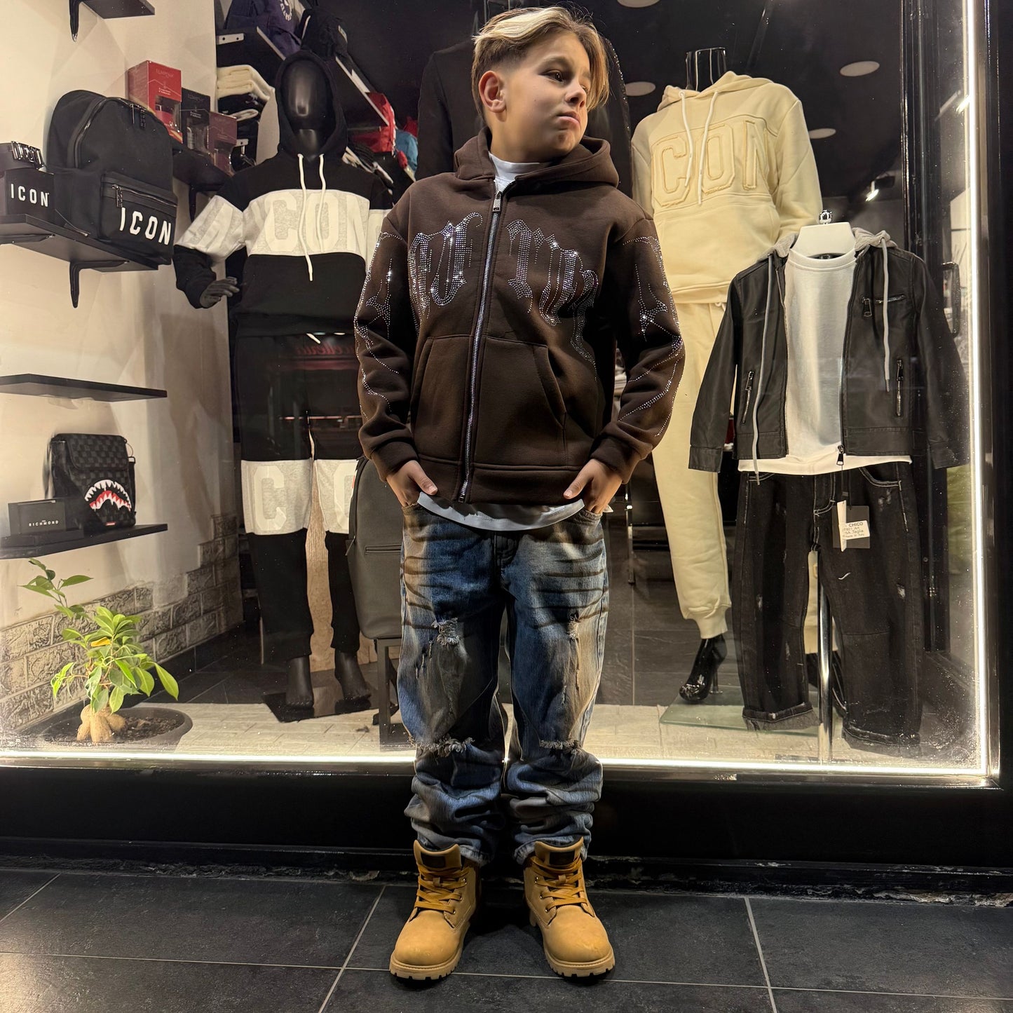 1099 FELPA BIMBO DIAMOND BROWN - felpa bimbo - IO CHICO