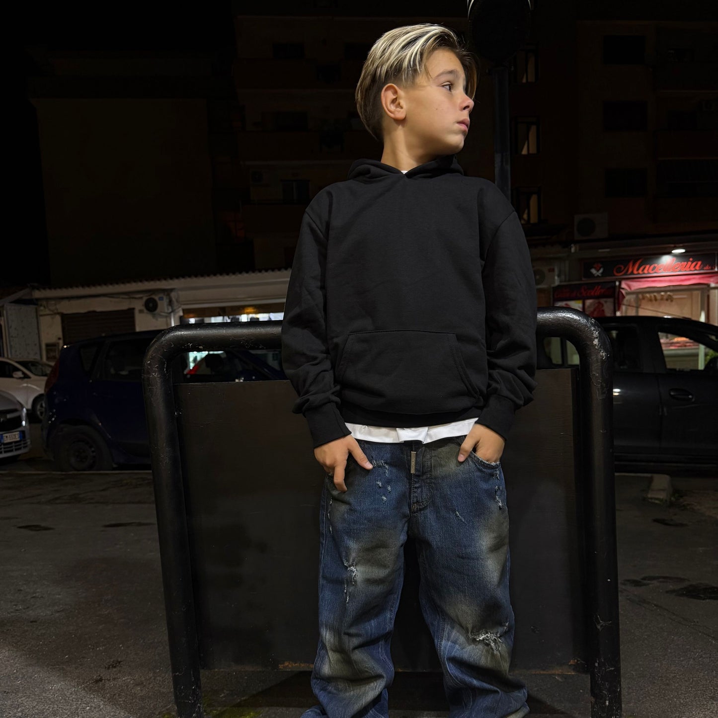 M8021 FELPA NERA - felpa bimbo - BASIC 2.0