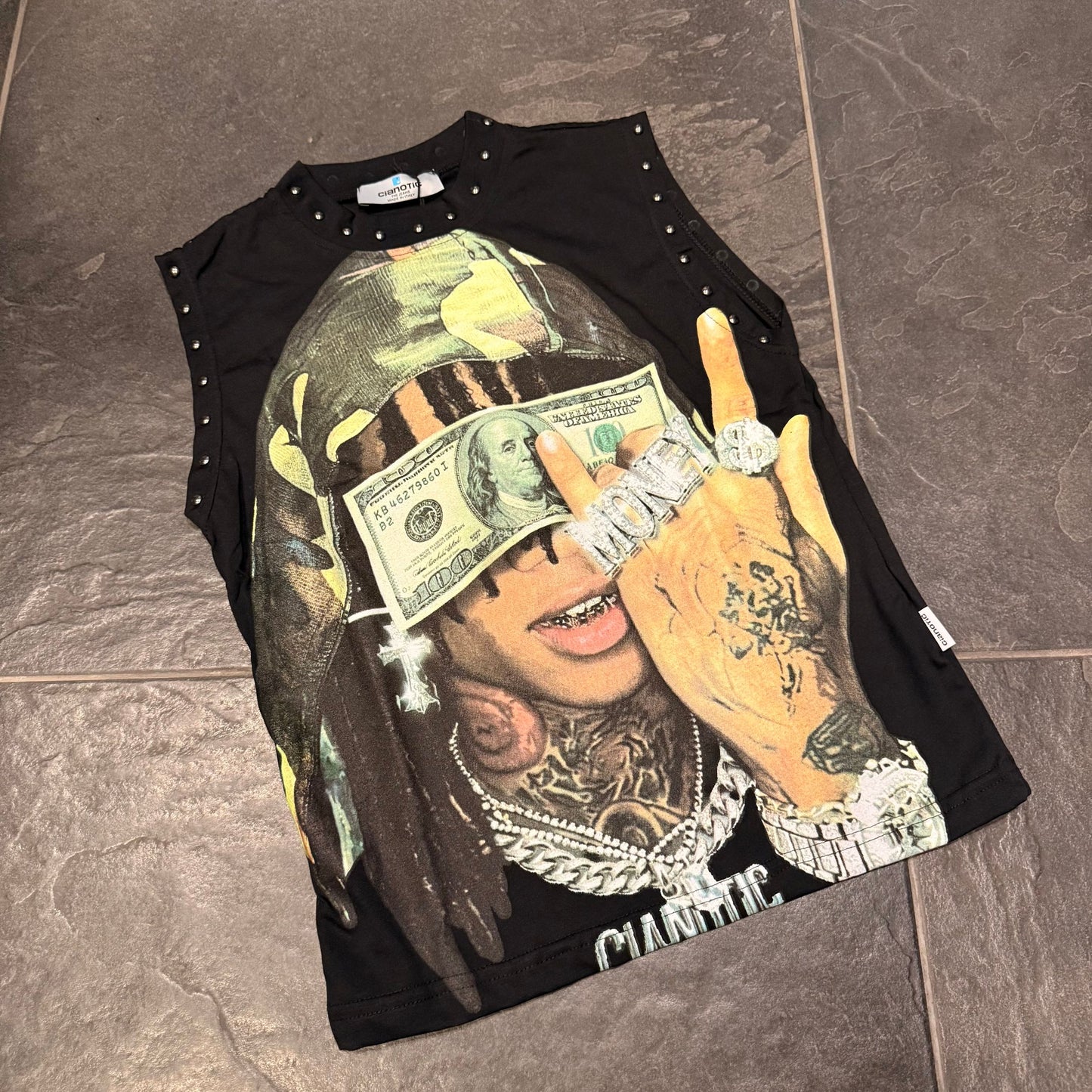 CB/SMANICATO DOLLAR NERA - T-shirt bimbo - CIANOTIC