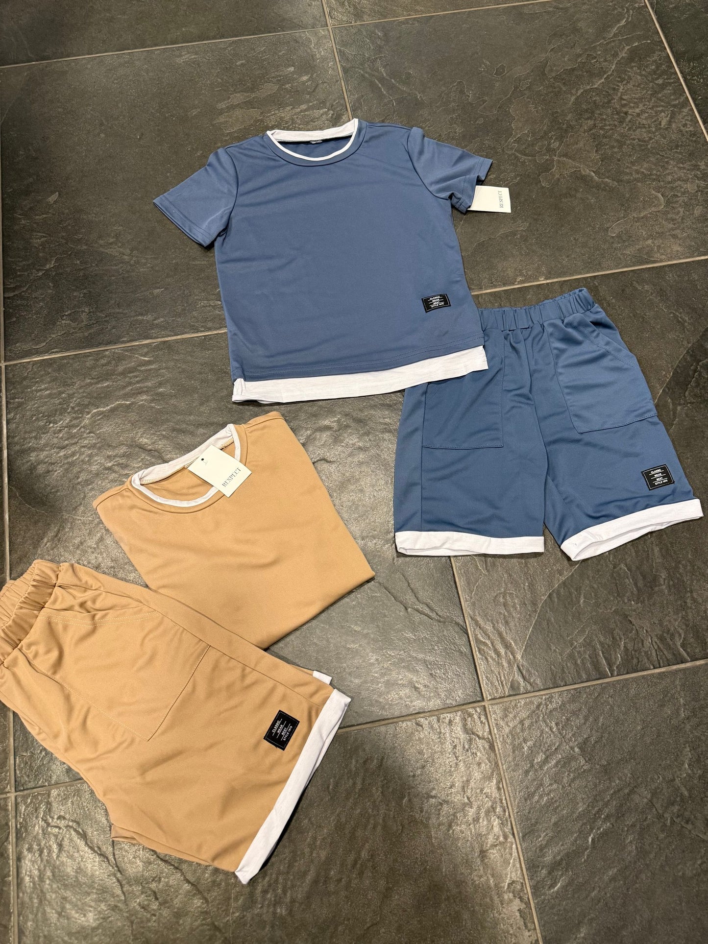 COMPLETO BASIC BLU POLVERE - Completo bimbo -