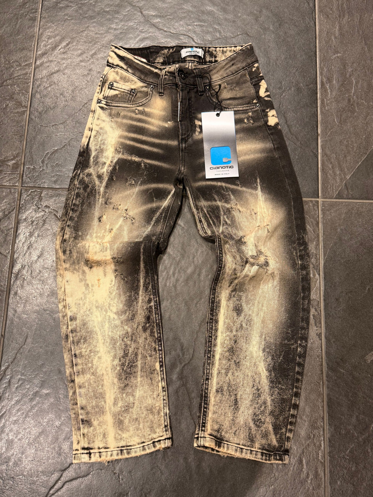 CB BAGGY STARK SABBIATO BLACK - JEANS BIMBO - CIANOTIC