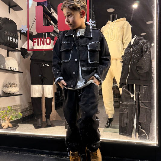 CORDSET J020A NERO BIMBO - Coordinato bimbo/junior - IO CHICO