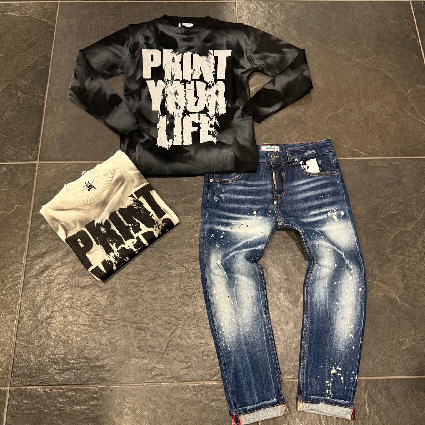 CB ML/LIFE MAGLIA IN FILO BIMBO PANNA - maglieria bimbo - CIANOTIC