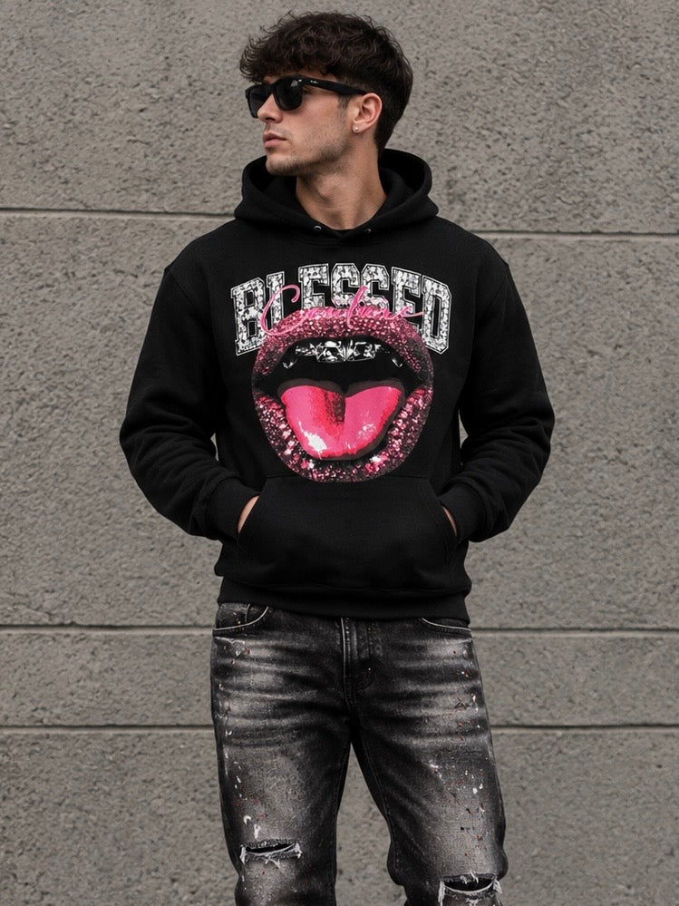 M-6629 FELPA NERA - FELPA UOMO -