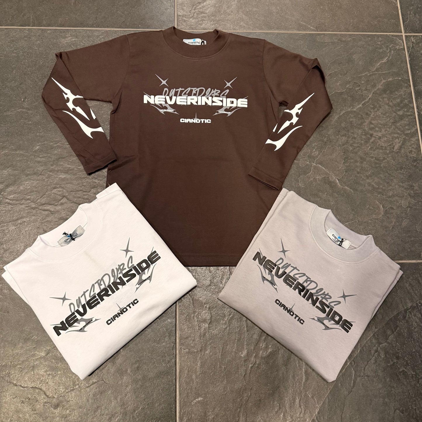 CB LONG SLEEVES NEVER GRIGIA - T-shirt bimbo - CIANOTIC