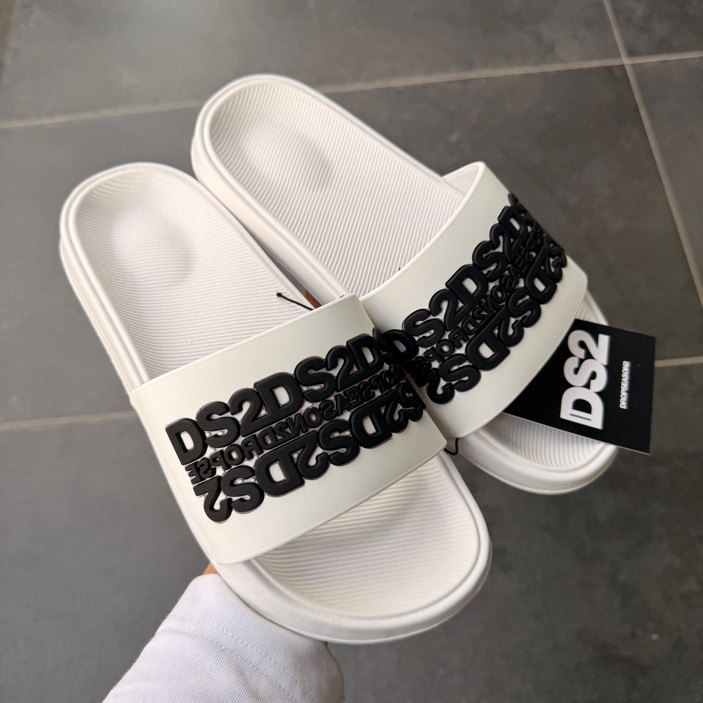 DS2S20 CIABATTE DS2 BIANCHE - Ciabatte uomo - DROP SEASON 2