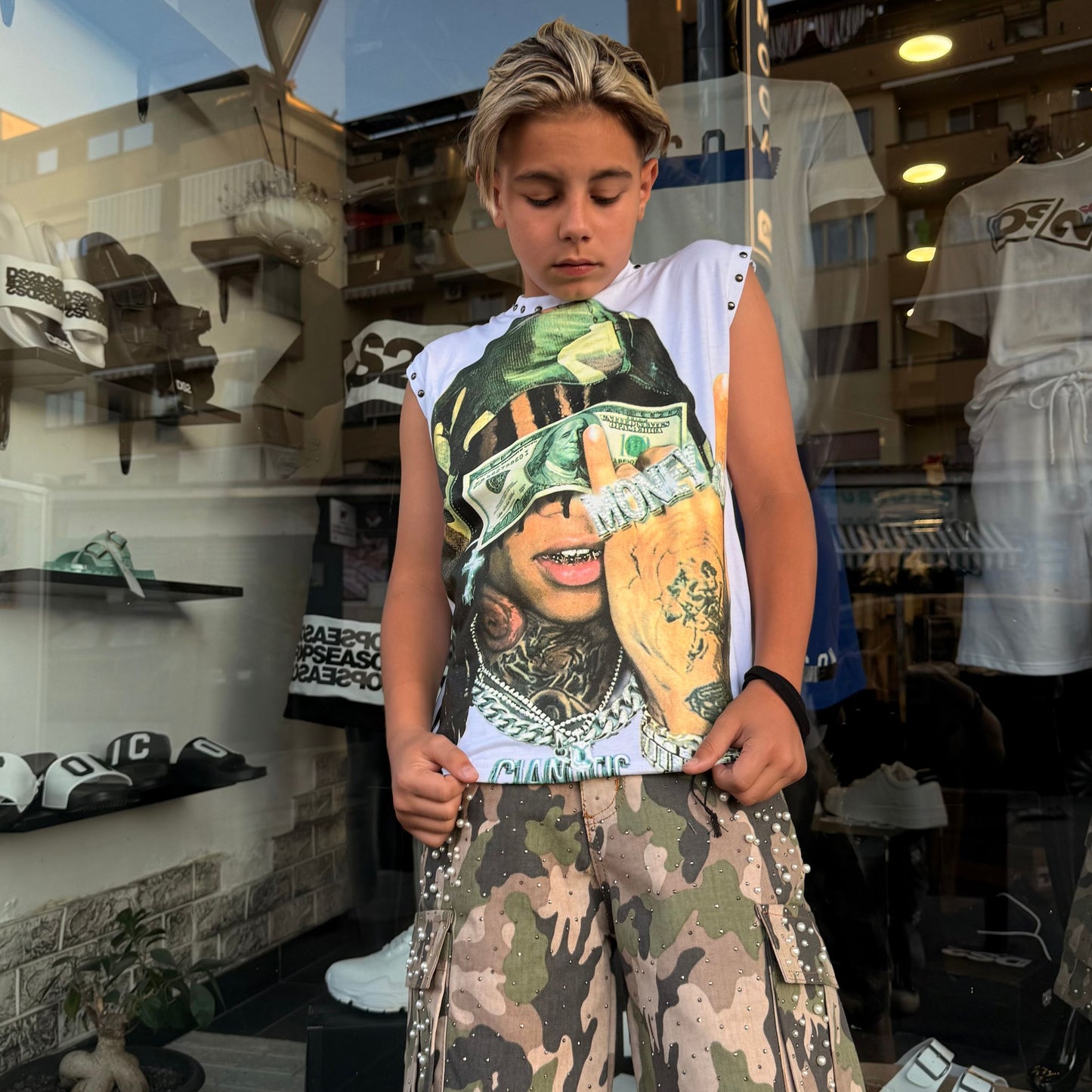 CB/SMANICATO DOLLAR BIANCA - T-shirt bimbo - CIANOTIC