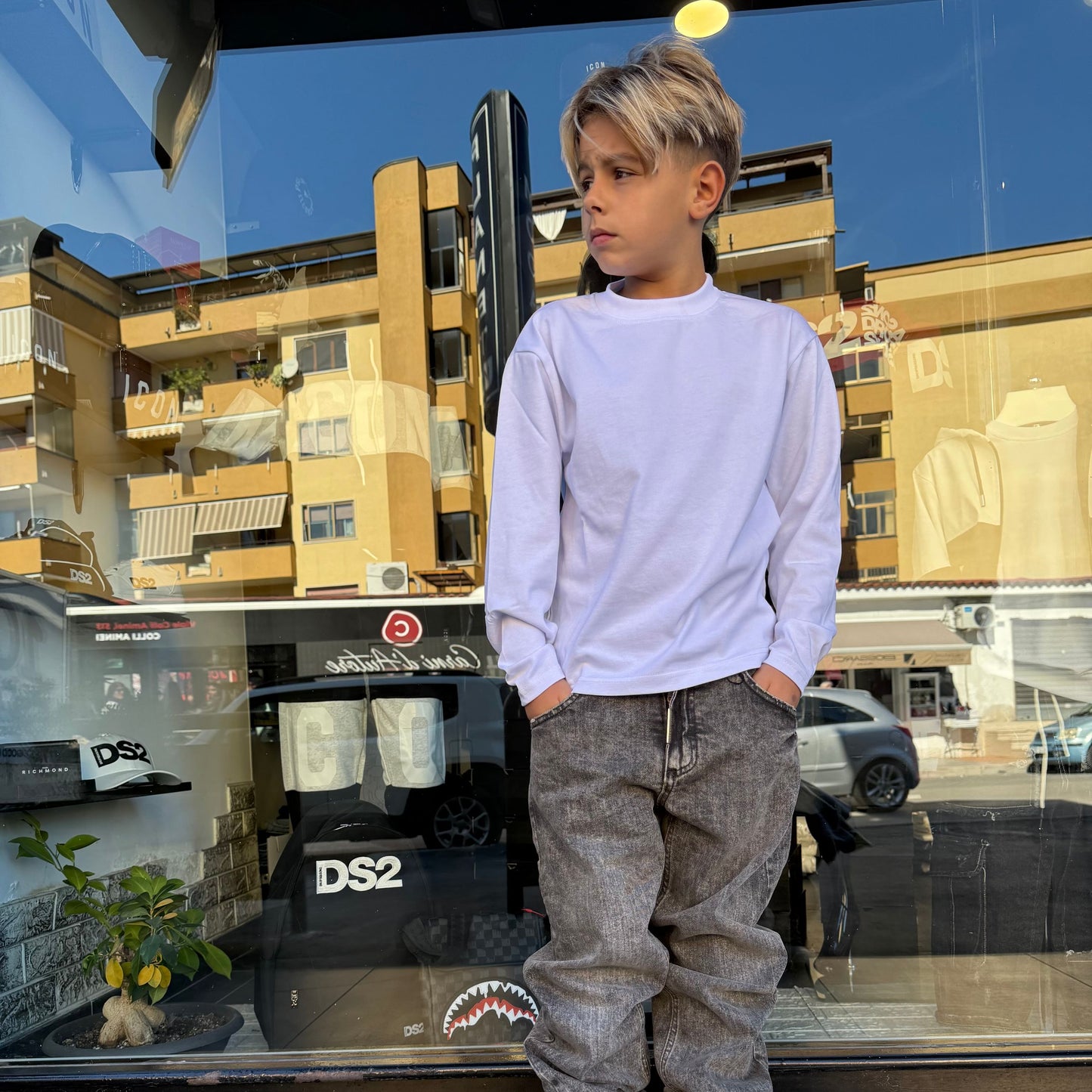 382 T-SHIRT MANICA LUNGA BIANCA BIMBO -  - IO CHICO