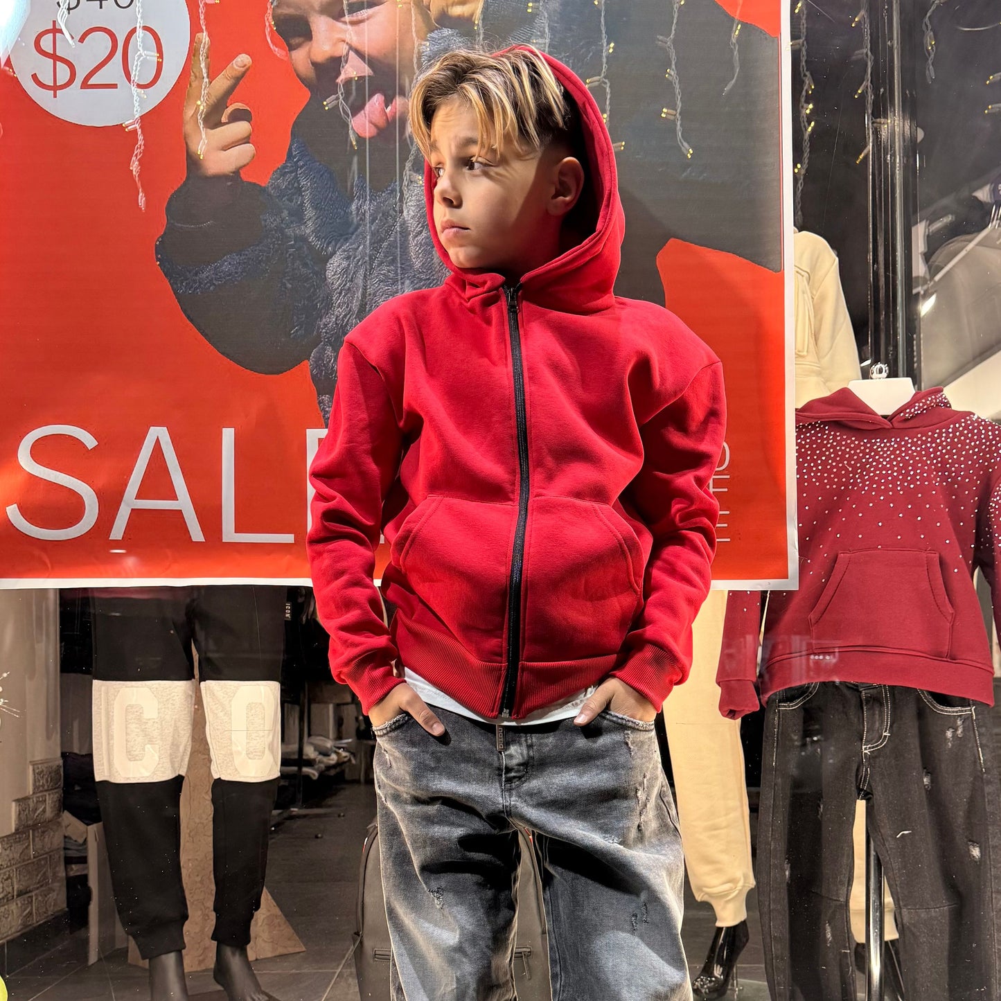 F/ZIP MONEY ROSSA - felpa bimbo - CIANOTIC