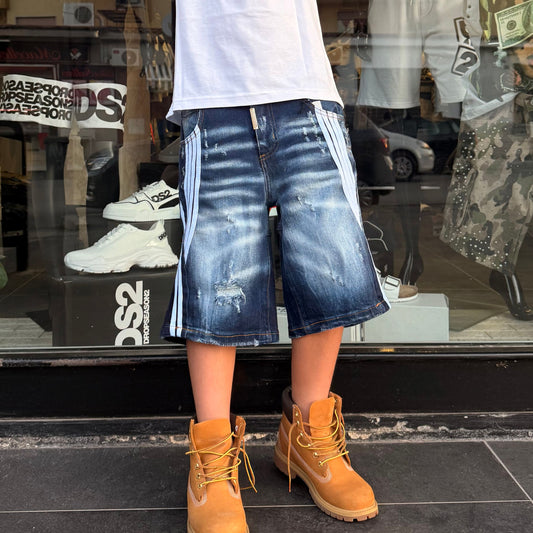 CB SHORT STRIPES BLU - bermuda bimbo - CIANOTIC