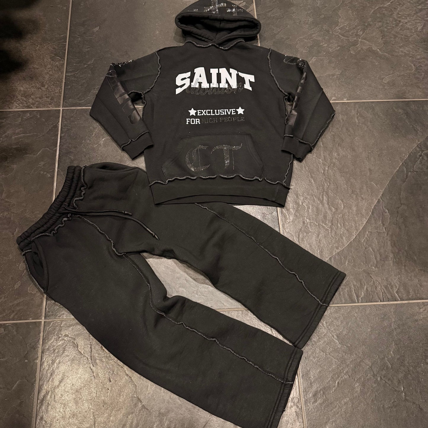 CB TRACKSUIT DIAMOND 1 NERO - tute bimbo - CIANOTIC