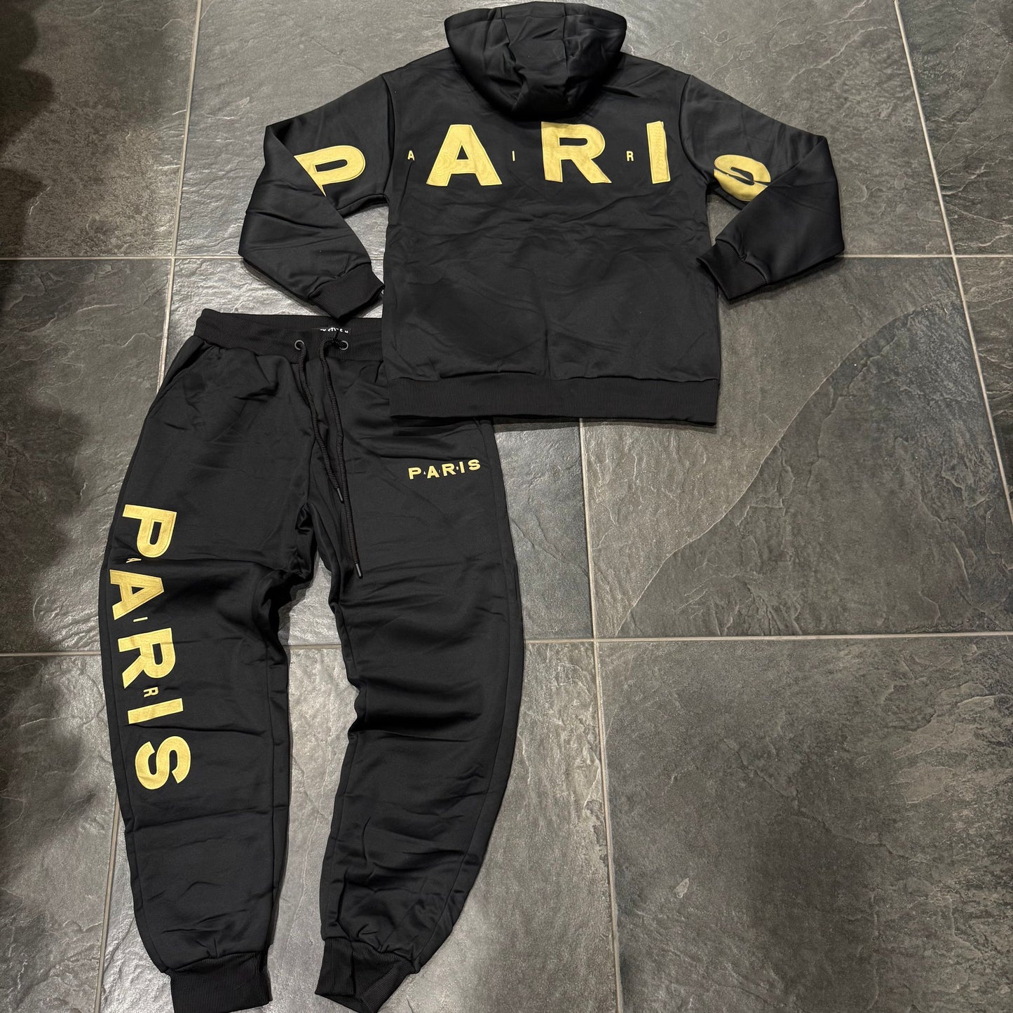 FF-5611A TUTA PARIS UOMO NERA/ORO - tuta uomo -