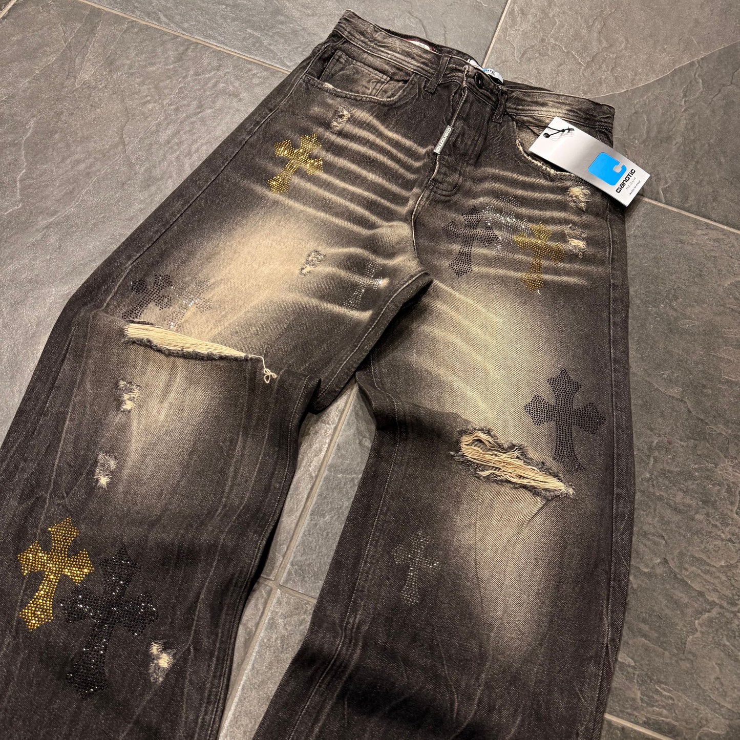 SUPER BAGGY CROME BLACK - Jeans uomo - CIANOTIC