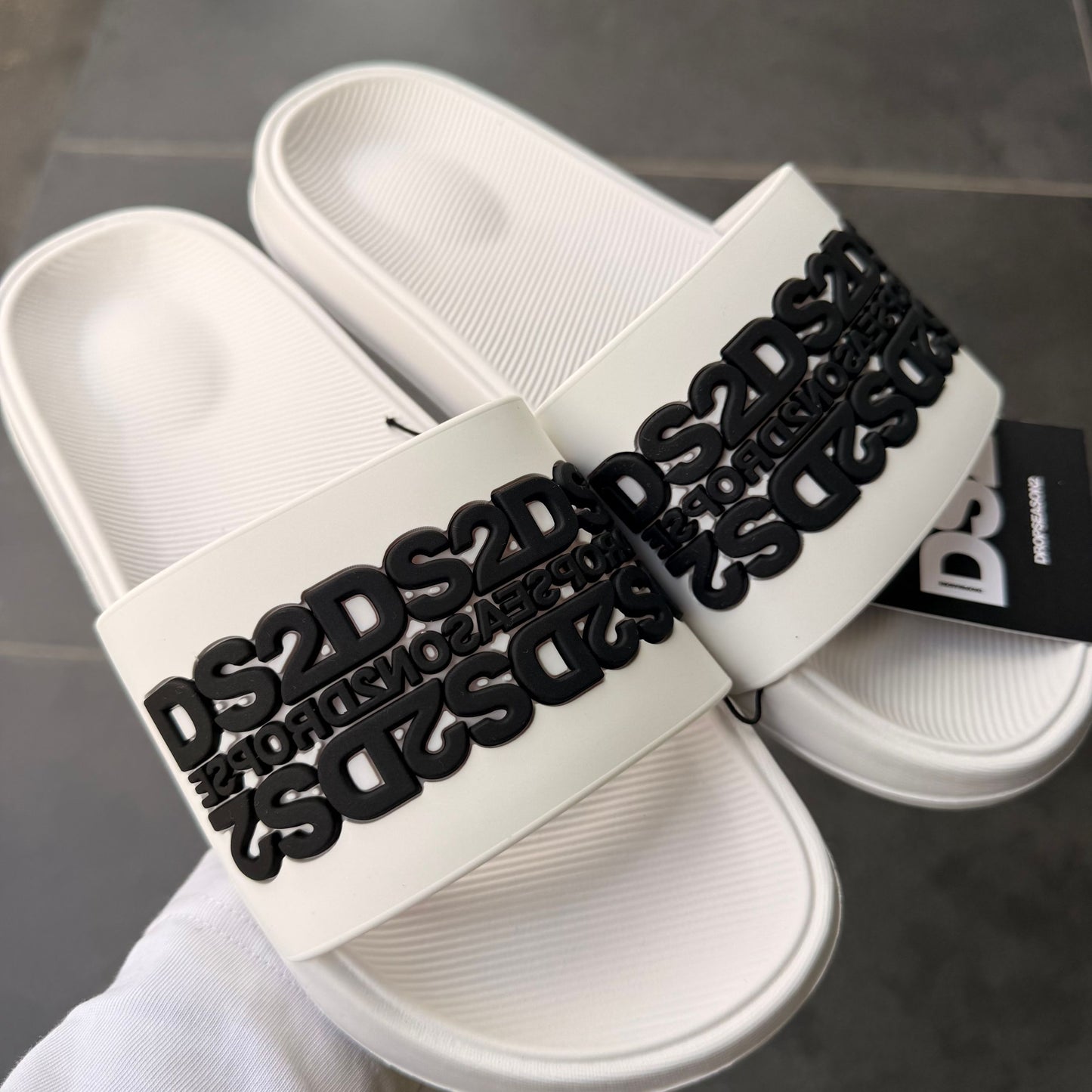 DS2S20 CIABATTE DS2 BIANCHE - Ciabatte uomo - DROP SEASON 2