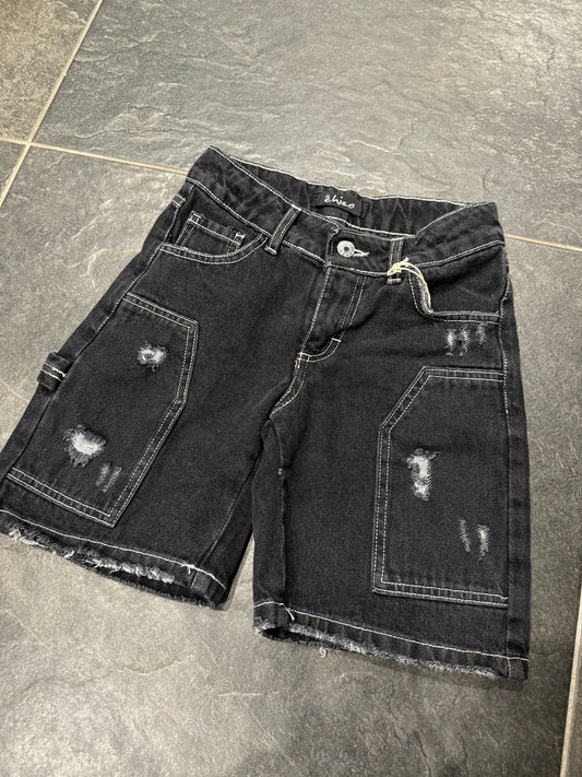 J368 SHORT JEANS SCURO - short bimbo - IO CHICO