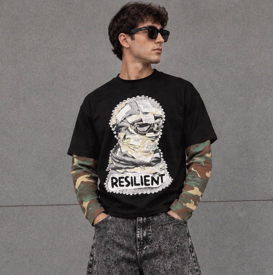 M5144 T-SHIRT NERA - T-shirt uomo - MARCO HOMME