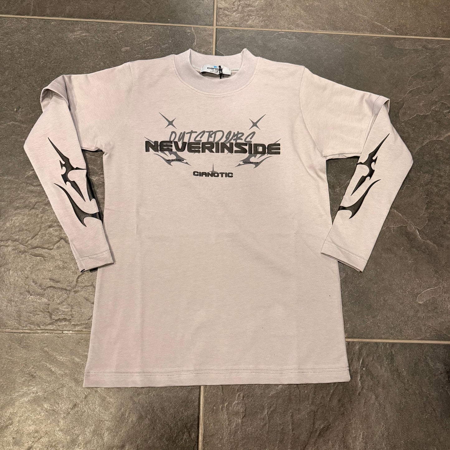 CB LONG SLEEVES NEVER GRIGIA - T-shirt bimbo - CIANOTIC