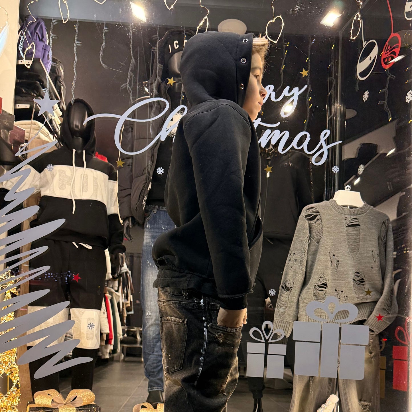 CB F/HOLLOW FRAME FELPA BIMBO NERA - felpa bimbo - CIANOTIC