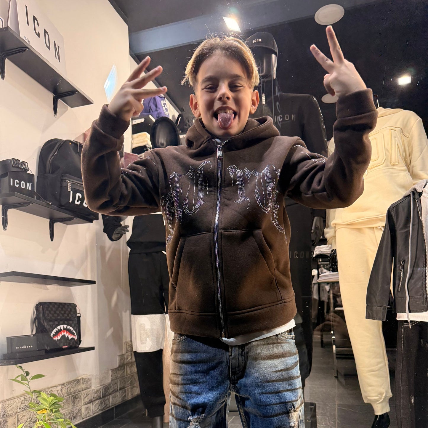 1099 FELPA BIMBO DIAMOND BROWN - felpa bimbo - IO CHICO