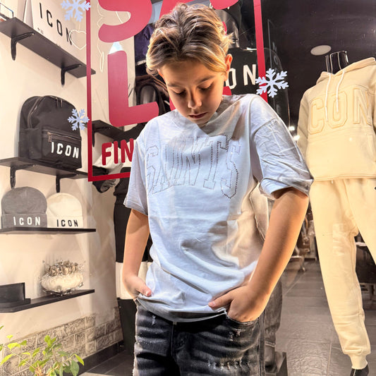 A8804 TSHIRT SAINTS BIMBO BIANCA - T-shirt bimbo -