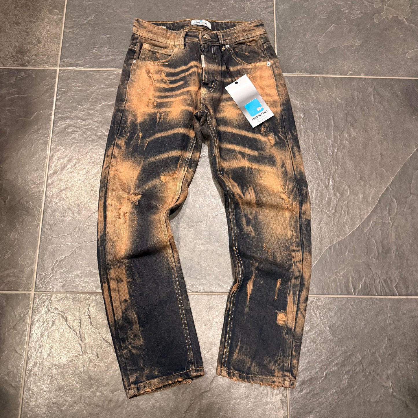 STRAIGHT FIT SCOTT SABBIATO - Jeans uomo - CIANOTIC