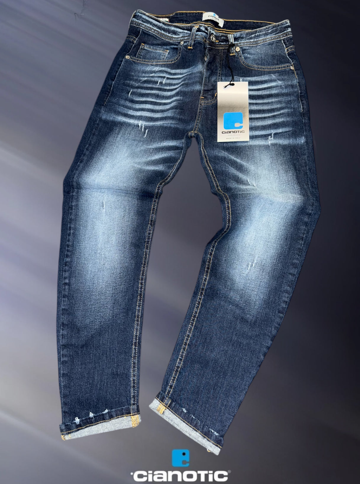 NEW FIT BRANDO INDAGO - Jeans uomo - CIANOTIC