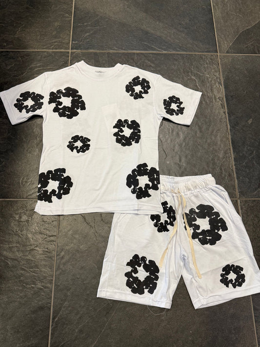 COORDINATO FIORI BIMBO BIANCO - Completo bimbo -