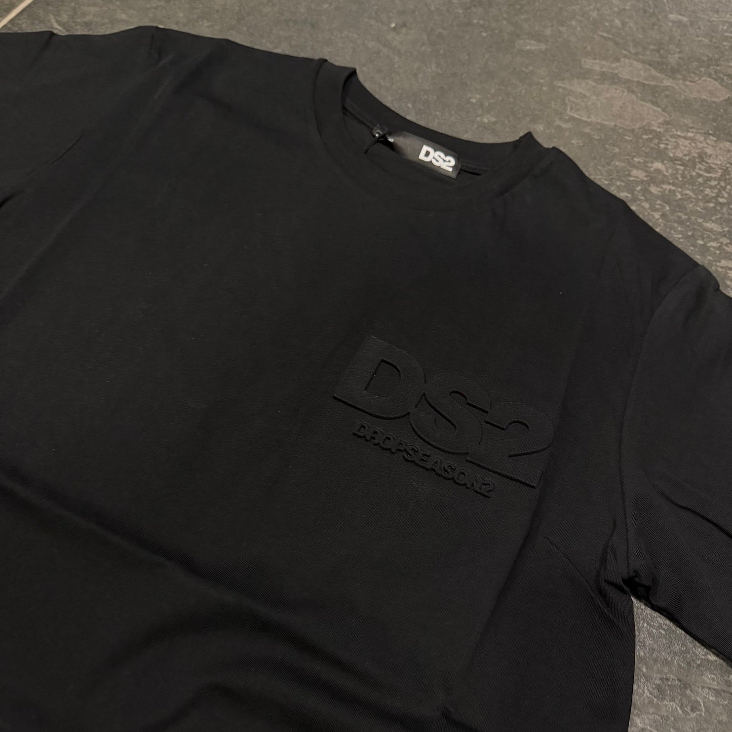FW25283 T-SHIRT DS2 UOMO NERA - T-shirt uomo - DROP SEASON 2