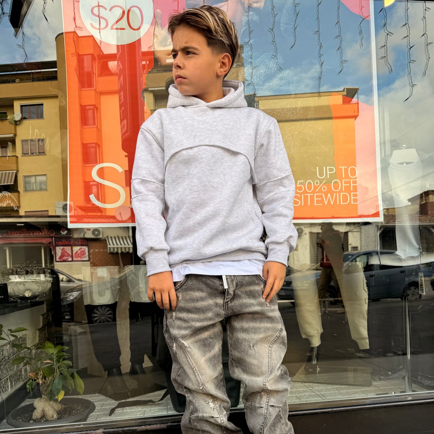 F/CBF/FLOCUT GRIGIA - felpa bimbo - CIANOTIC