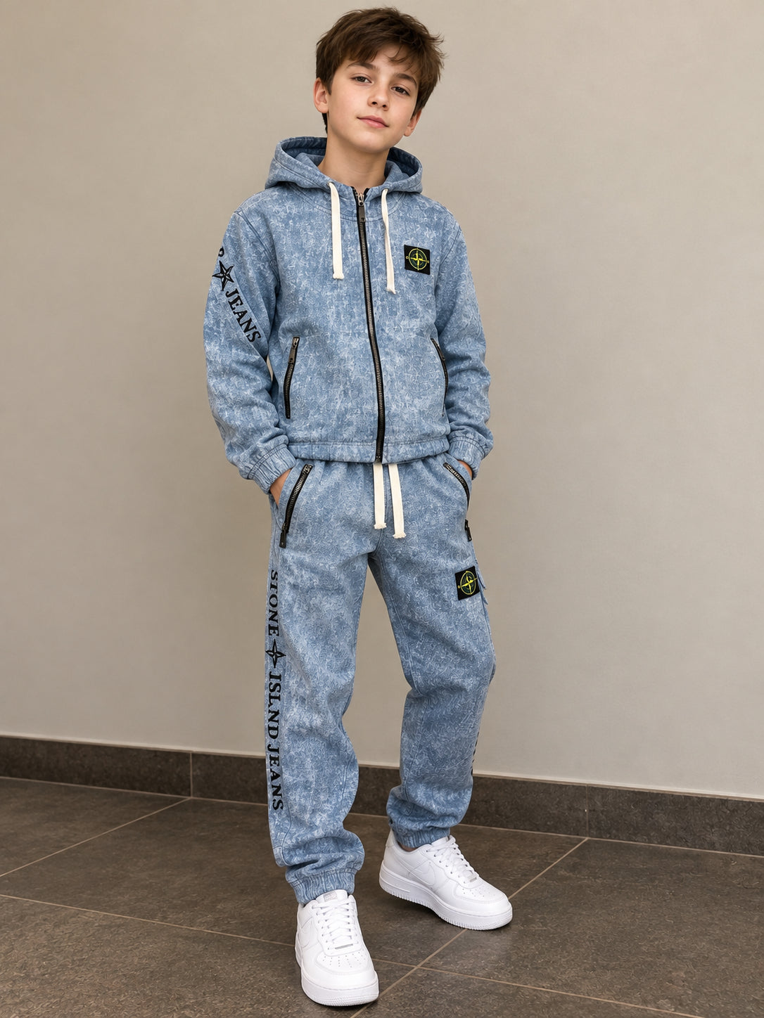 FFB-007 TUTA BLU JEANS - tute junior -