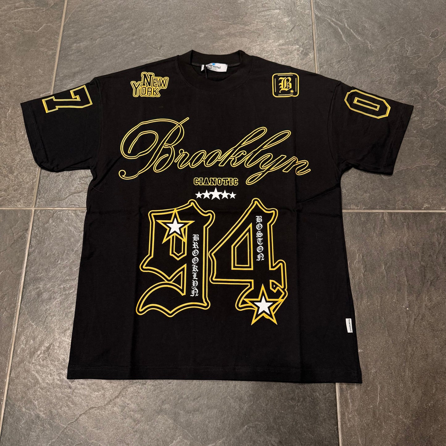 CROP BROOKLYN T-SHIRT NERA - T-shirt uomo - CIANOTIC