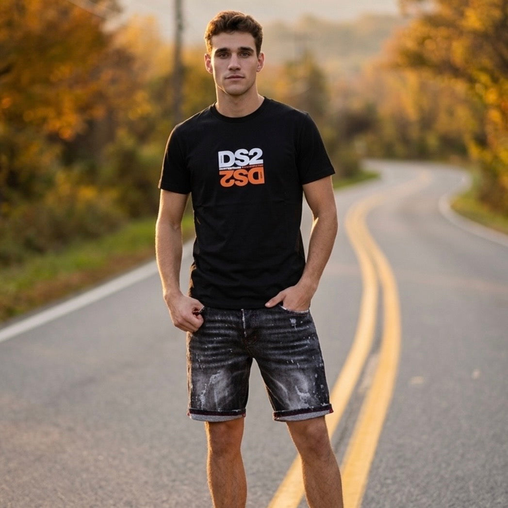 SS26251 T-SHIRT DS2 NERA - T-shirt uomo - DROP SEASON 2