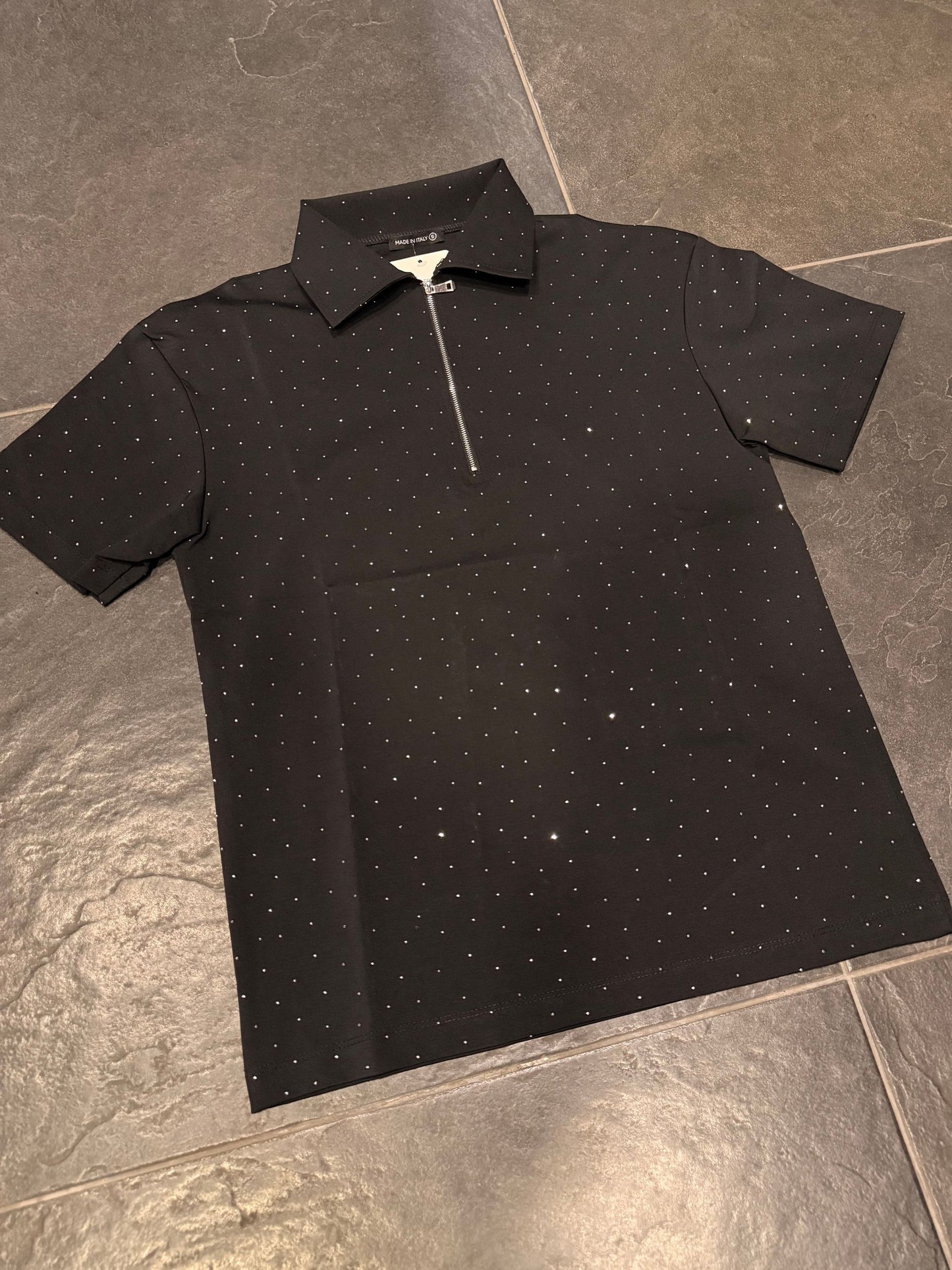 17337 T-SHIRT BRILLANTINATA NERA - T-shirt uomo -