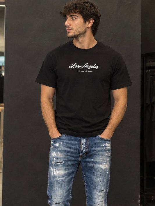 YD-3115 T-SHIRT UOMO NERA - T-shirt uomo -