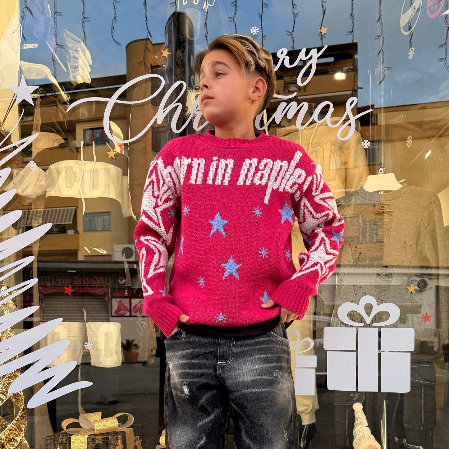 CB ML/BORN IN NAPLES FUCSIA - maglieria bimbo - CIANOTIC