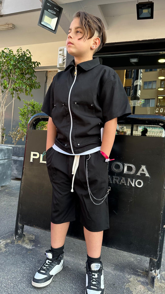 1090 COORDINATO BIMBO NERO - Coordinato bimbo/junior -