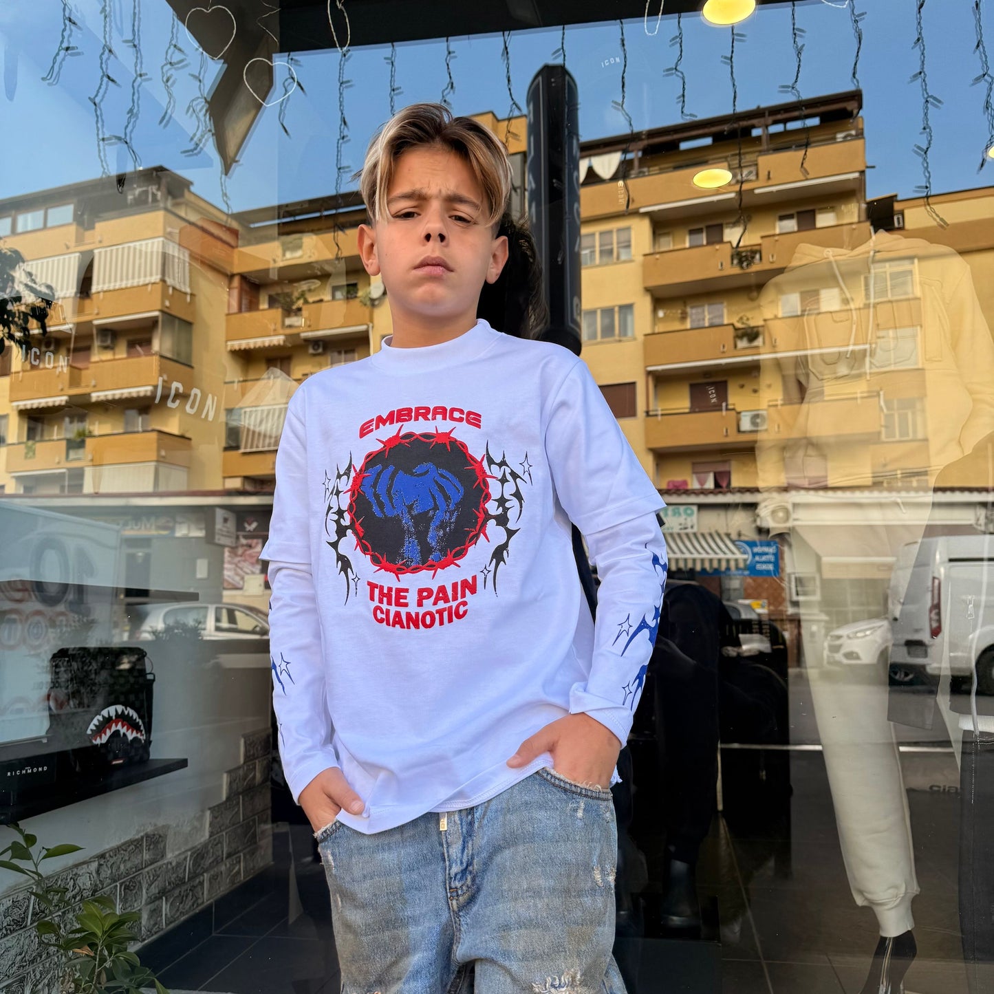 CB LONG SLEEVES/EMBRACE BIANCA - T-shirt bimbo - CIANOTIC