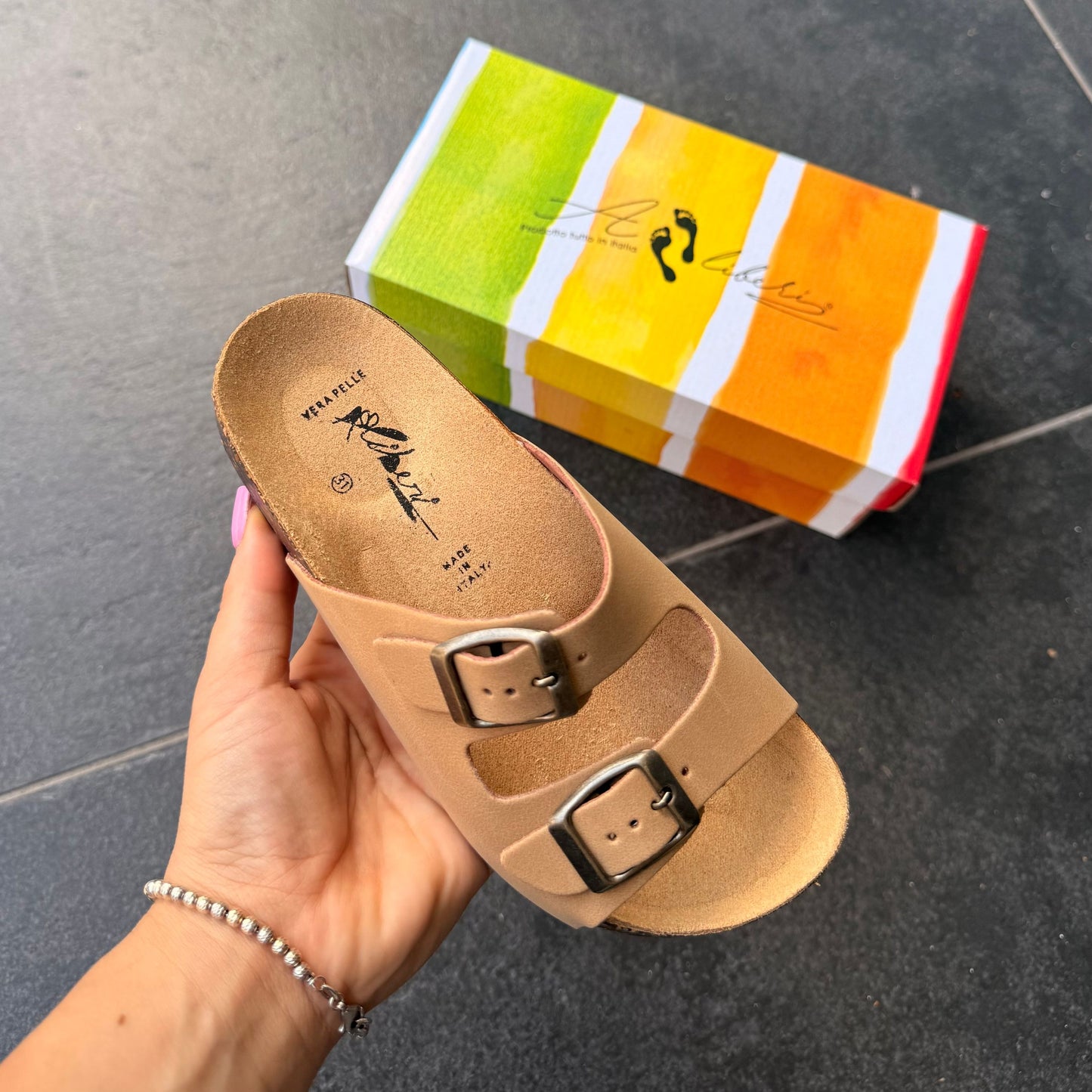 205B SANDALI BIMBI BEIGE - ciabatte bimbo -