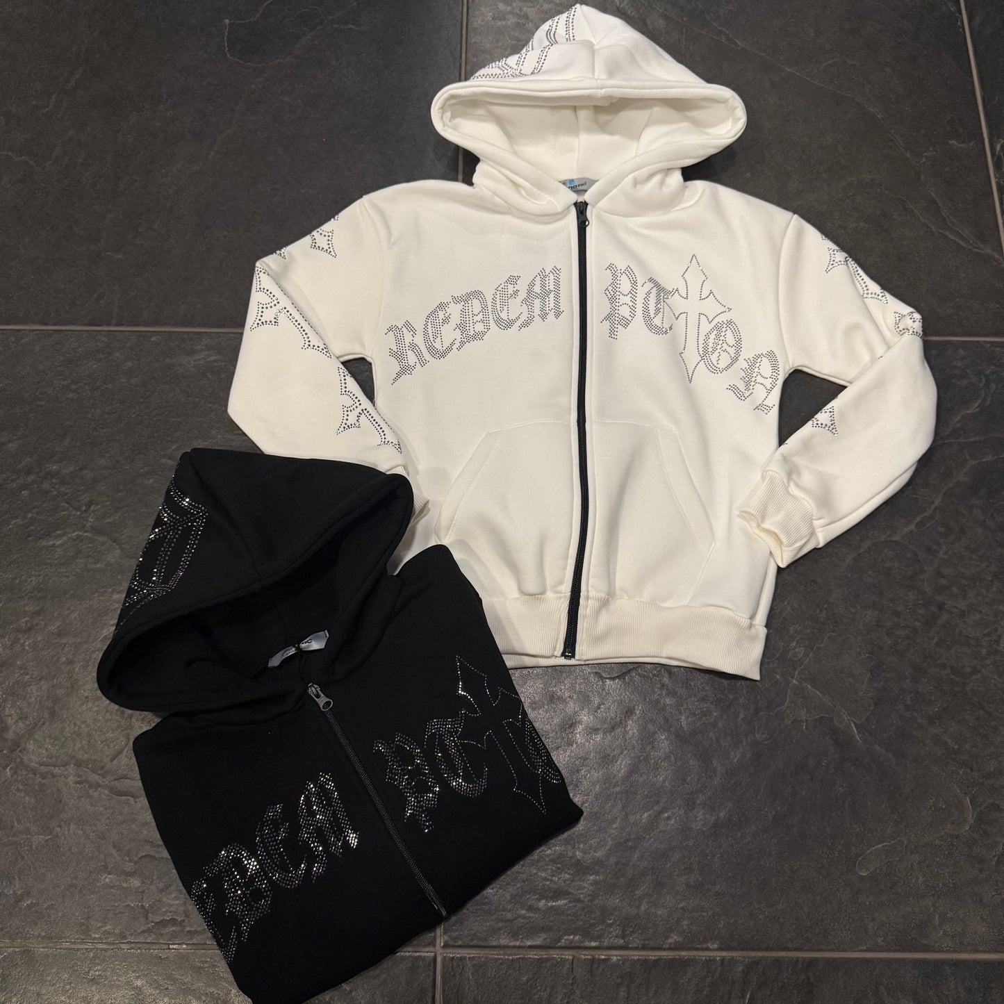 CBHOODIE ZIPPED DIAMOND BIANCO - felpa bimbo - CIANOTIC