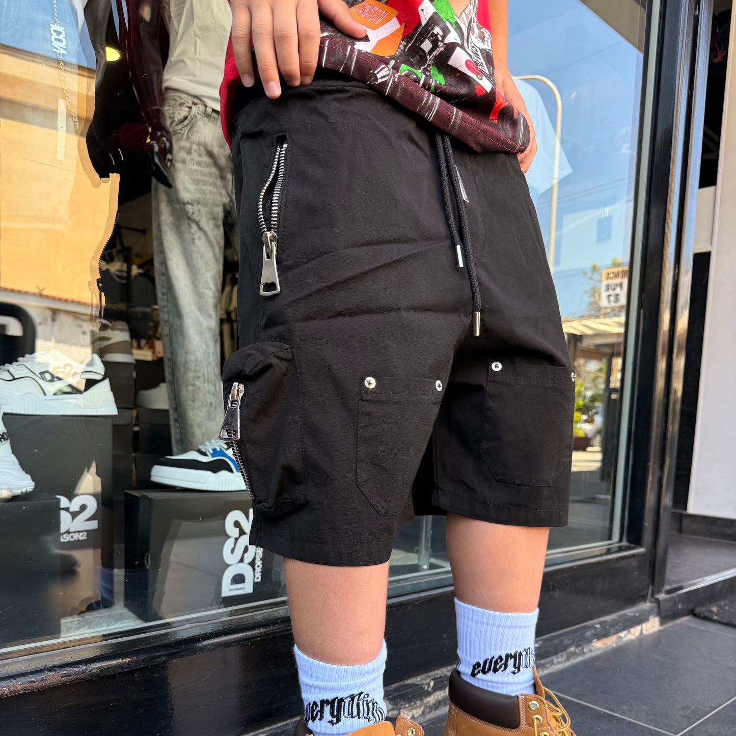 CB.INDUSTRIAL PATCH SHORT NERO - short bimbo - CIANOTIC
