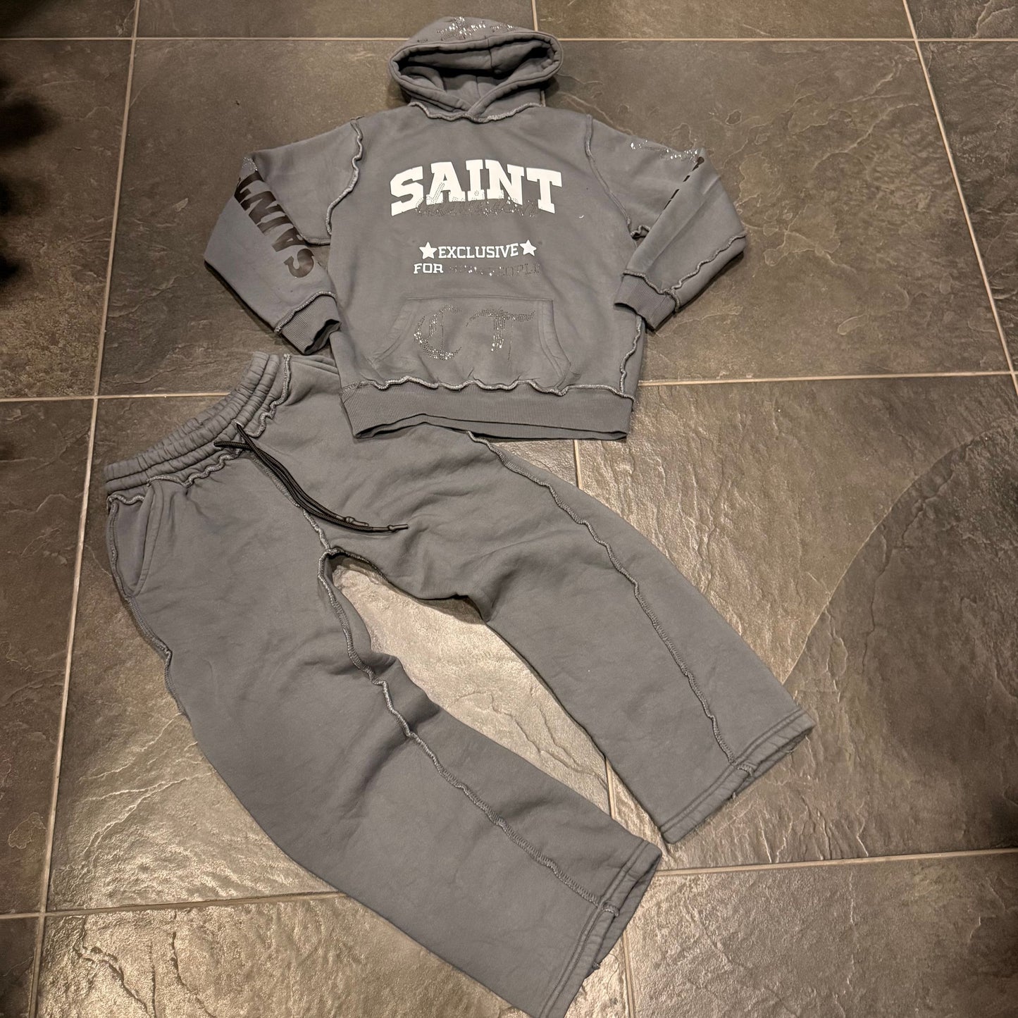 CB TRACKSUIT DIAMOND 1 GRIGIO - tute bimbo - CIANOTIC