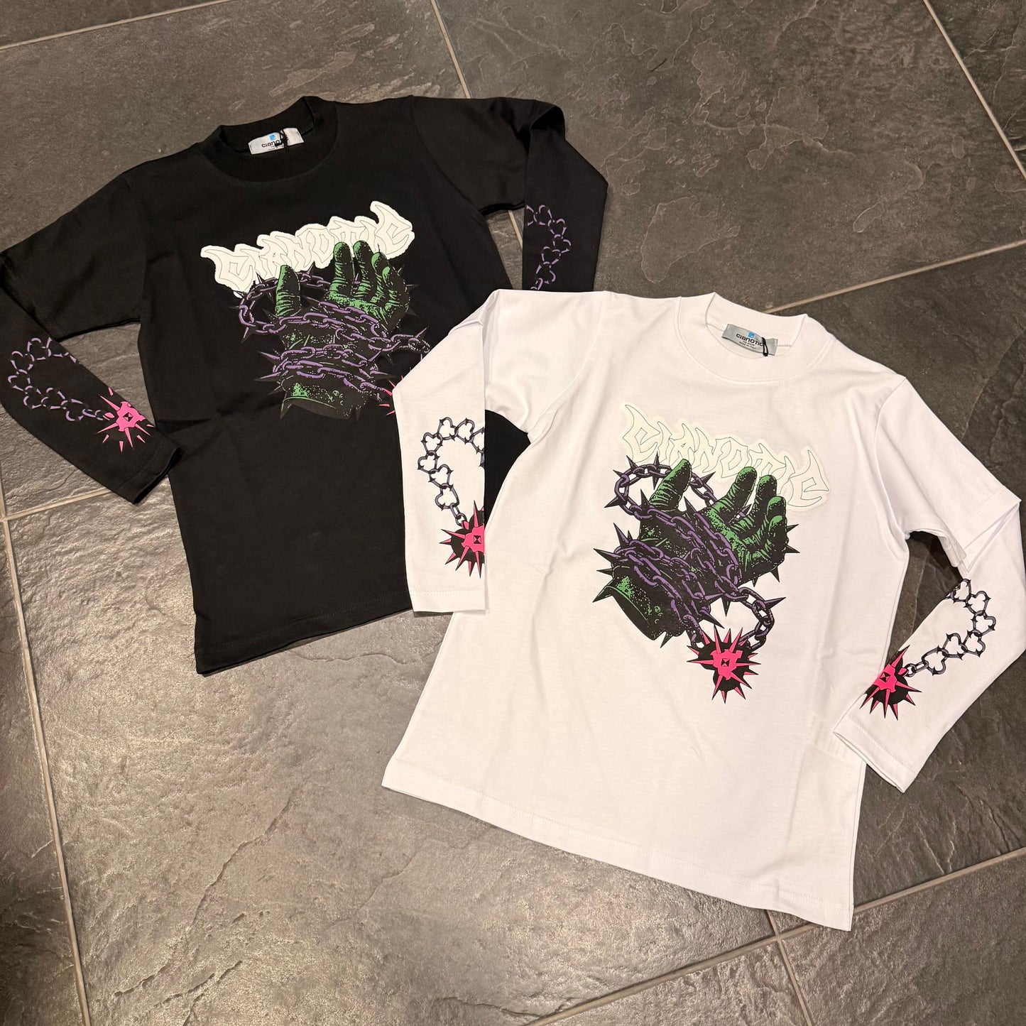 CB LONG SLEEVES GRIP FORCE BIANCA - T-shirt bimbo - CIANOTIC