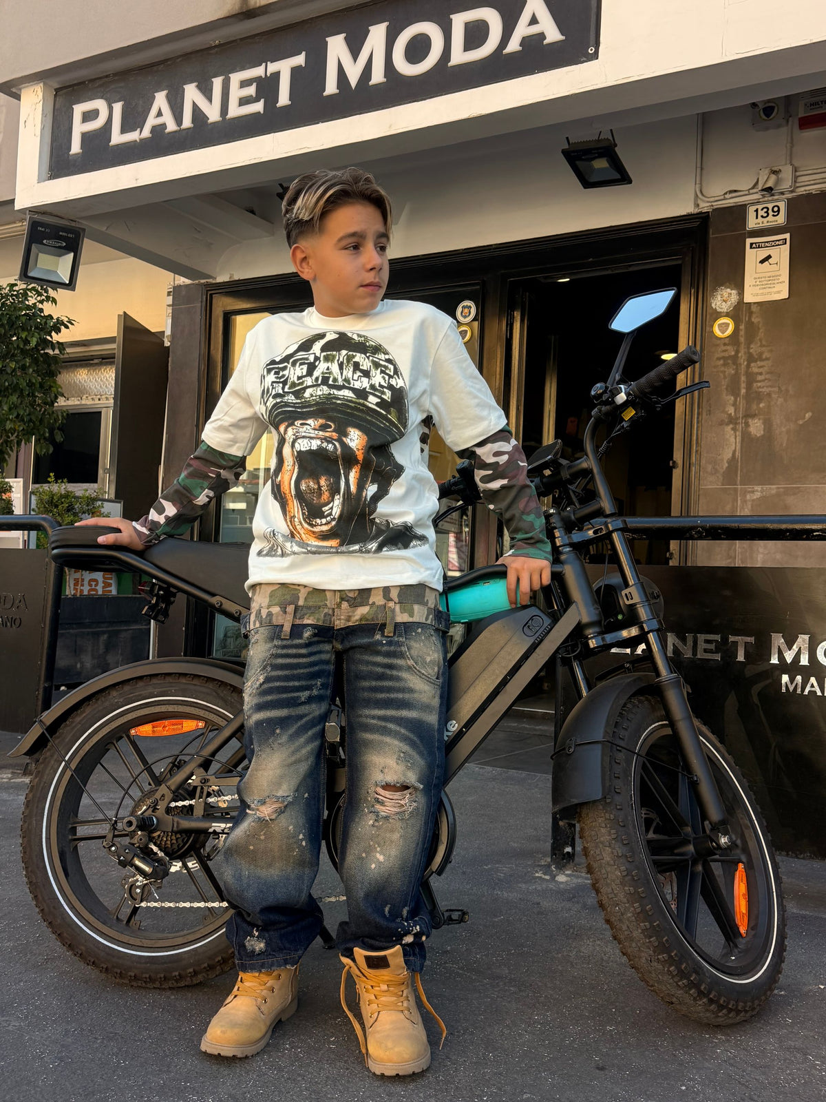 M-42199J T-SHIRT BIANCA - T-shirt bimbo - MARCO HOMME