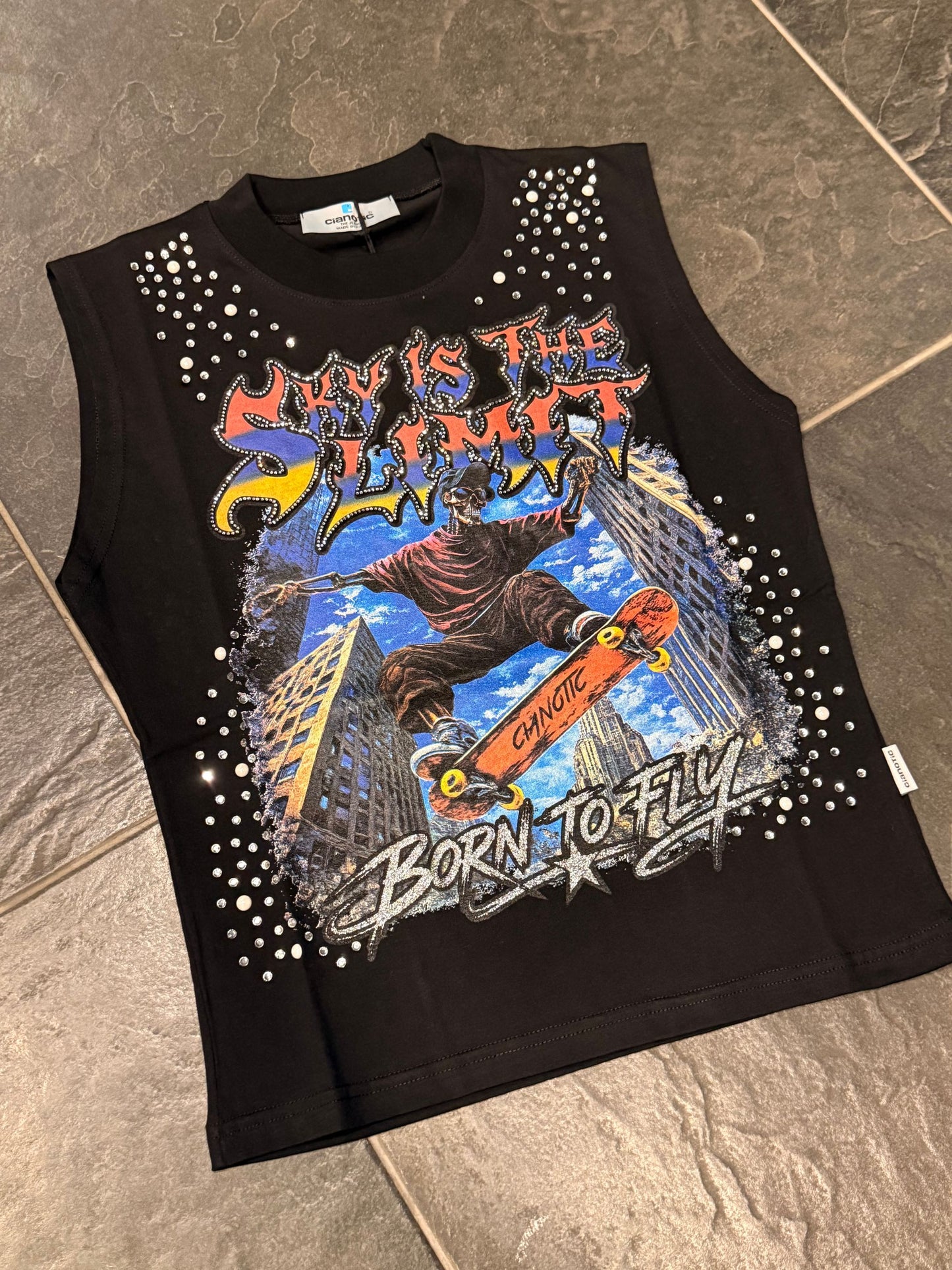 CB SMANICATO SKY NERA - T-shirt bimbo - CIANOTIC